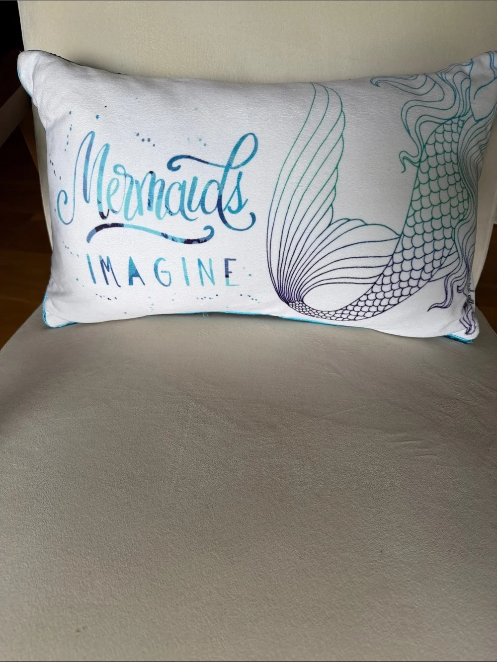 Mermaids Imagine Decorative Accent Pillow with reversible sequined back